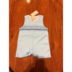 Baby Smockingbird Light Blue Ghost Romper 12 Months